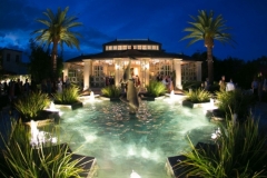 Nighttime at the gardens at The Society of the Four Arts